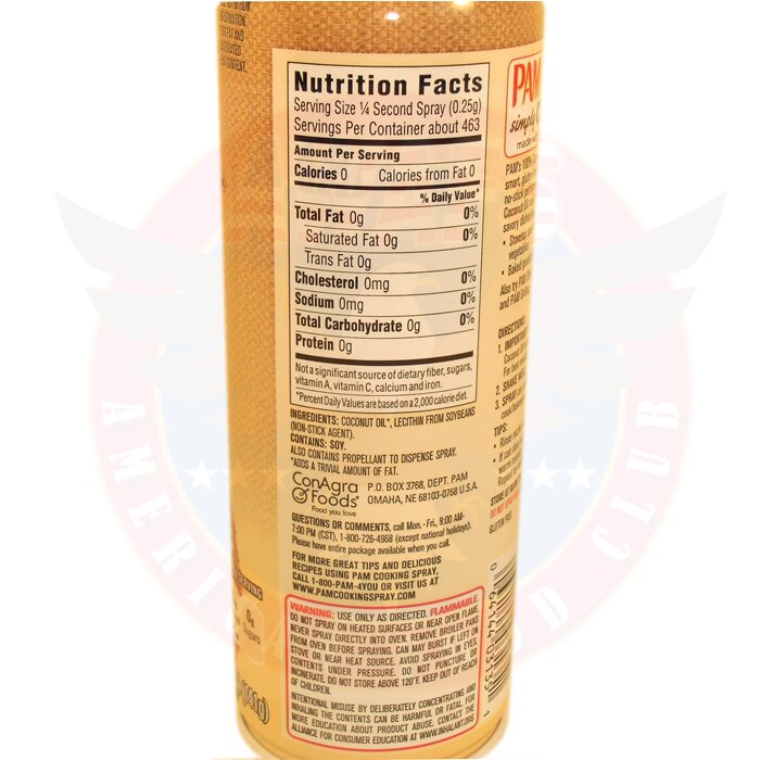 PAM No Stick Cooking Spray Coconut Oil, 8,99