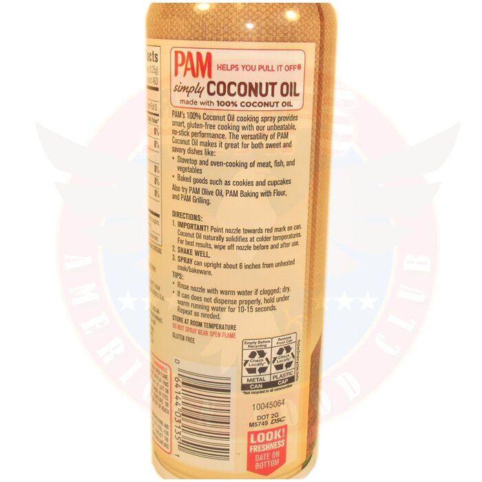 PAM No Stick Cooking Spray Coconut Oil, 8,99