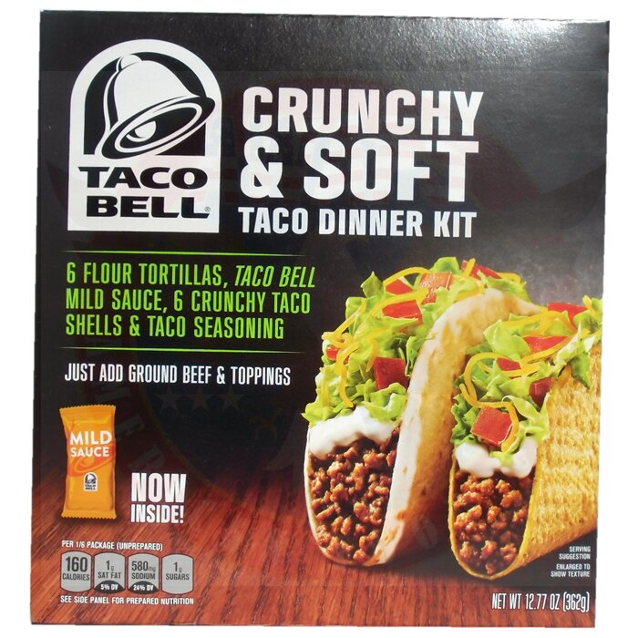 Taco Bell Crunchy & Soft Taco Dinner Kit, 7,99