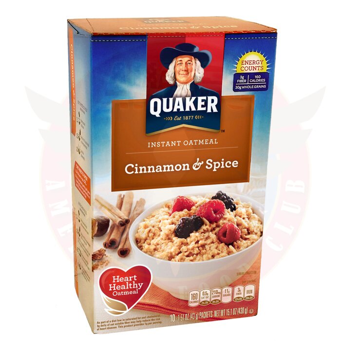 Quaker Instant Oatmeal Cinnamon & Spice, 8,99