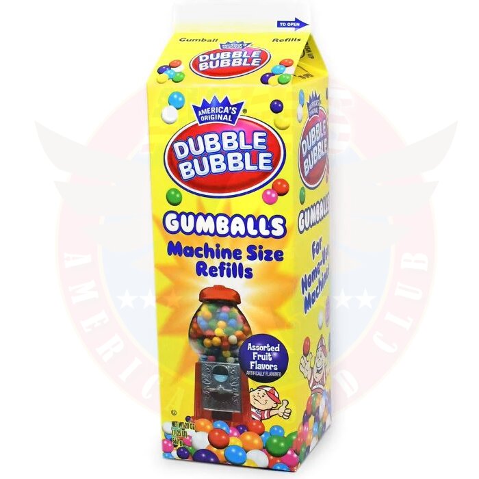 Dubble Bubble Fruit Flavor Gumballs Refill Box