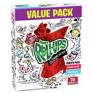 Fruit Roll-Ups Strawberry Sensation-Berry Berry Cool 20-Pack
